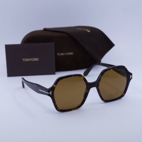 Tom Ford Romy FT1032 52E Geometric Sunglasses - Havana/Brown main image 6